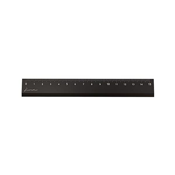 共栄プラスチック LR左右利き手対応アルミ定規 15cm ブラック KLR-15-BL