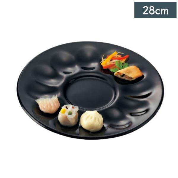 ＼大特価品／ポルカ パーティプレート 28cm ブラック 食器 皿 お皿 大皿 盛皿 敷皿 パーティー ディナー アンダープレート サービスプレート ケーキ オードブル