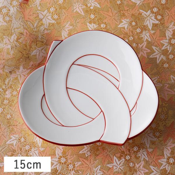 結び 銘々皿 (赤線) 15.5cm 有田焼 田清窯 // 和食器 食器 皿 小皿 取