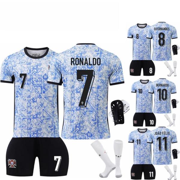 クリスティアーノ・ロナウド 2024欧州ポルトガル代表 ユニフォーム キッズ アウェイ 練習着 サッカーウェア 大人用 子供用 上下着 ユニフォーム 7番
