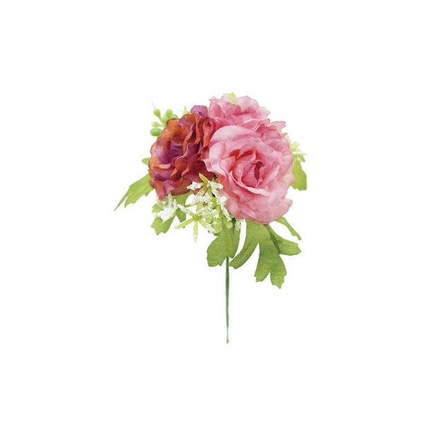 造花 E6550 ミニローズピック ワイン 157-6550-9 24本 花材「は行