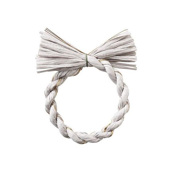 わらルック14 ゴールド入り 松村工芸 わらルックリース水引14 ライトグレー／ゴールド 25