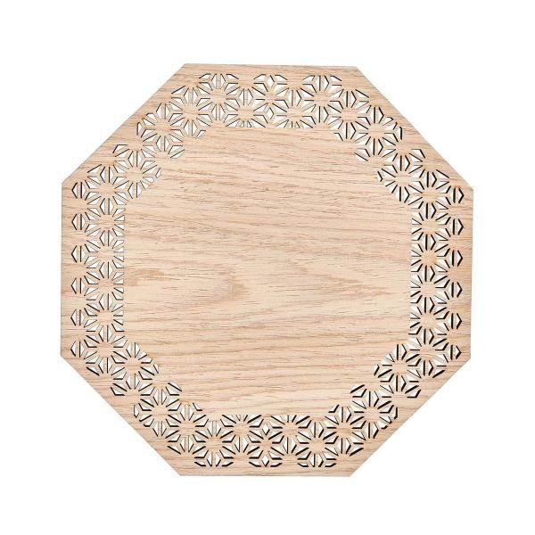 麻の葉ウッドプレート ZE009026 花器 花瓶 水盤 プレート : はなどんや