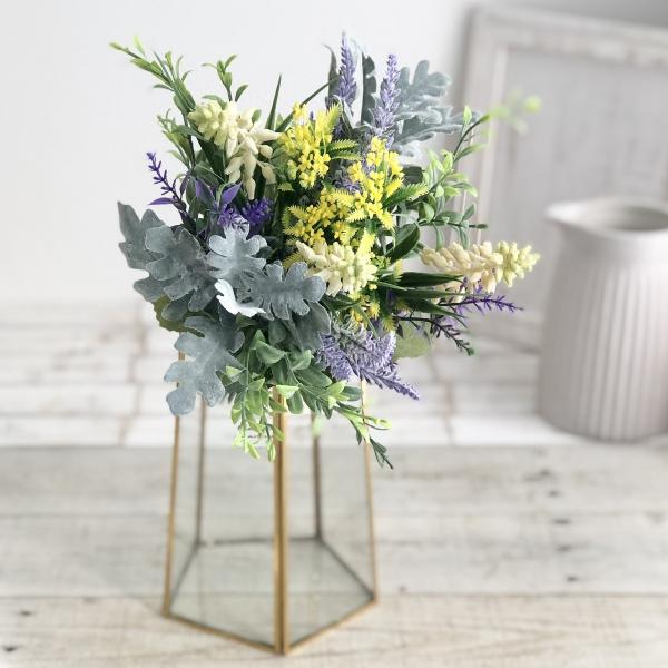 造花 MAGIQ東京堂 ハーバルラベンダーミックスブーケ WH LV