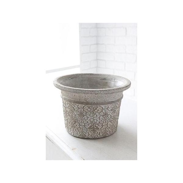日限定07 コベントガーデン ディグリング ダマスクラウンドポット WJ-05 植木鉢 おしゃれ ガーデニング 園芸用品 フラワーポット セメント鉢