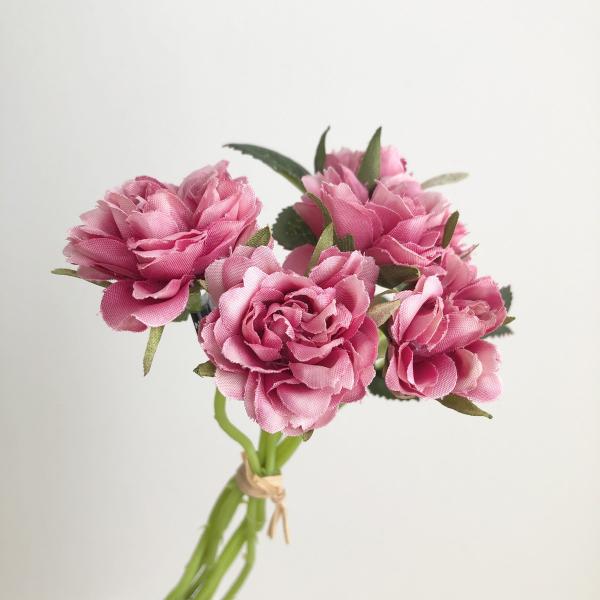 造花 アスカ ローズバンチ×5 1束6本 モーブ A-31865-55 花材「は行