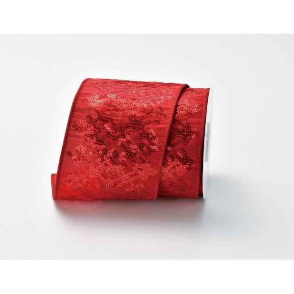 Xmasリボン  10/29更新 37～40 アスカ スノーフレークリボン AX60290 シーズナルクリスマスリボン