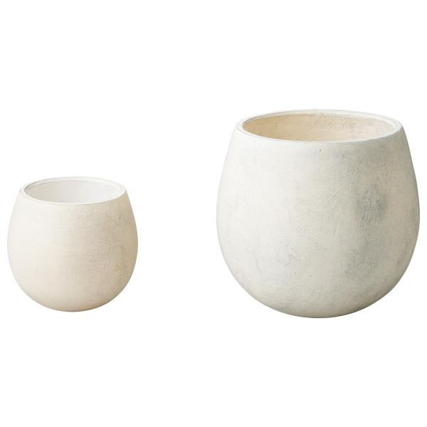 B品 ☆ 大型オシャレな鉢大小2個セット バーチボウルサークル ホワイト