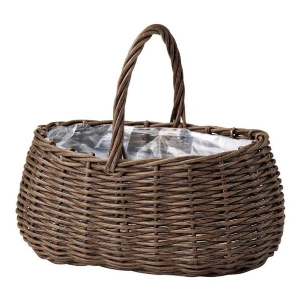 フランスで購入　籐製オーバル型バスケット 大きめ ホテル仕様のラタン オーバルバスケット | els nakanoshima