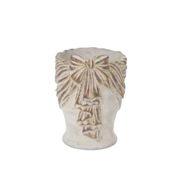 日限定07 村田屋産業 リボンフラワーベースＳ 16308 ガーデニング 園芸用品 植木鉢 フラワーポット セメント鉢