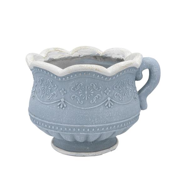 CARNAC ドットレリーフティーカップBL ブルー GFB516BL 園芸用品 植木鉢 フラワーポット グラスファイバー鉢