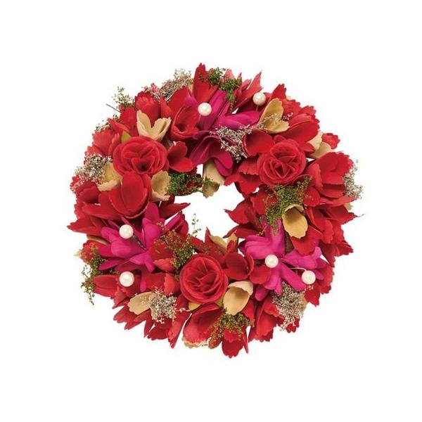 フラワー・リース Rii 日限定07 ホワイエ リースレッドシャトルミックスフラワー S 8424707