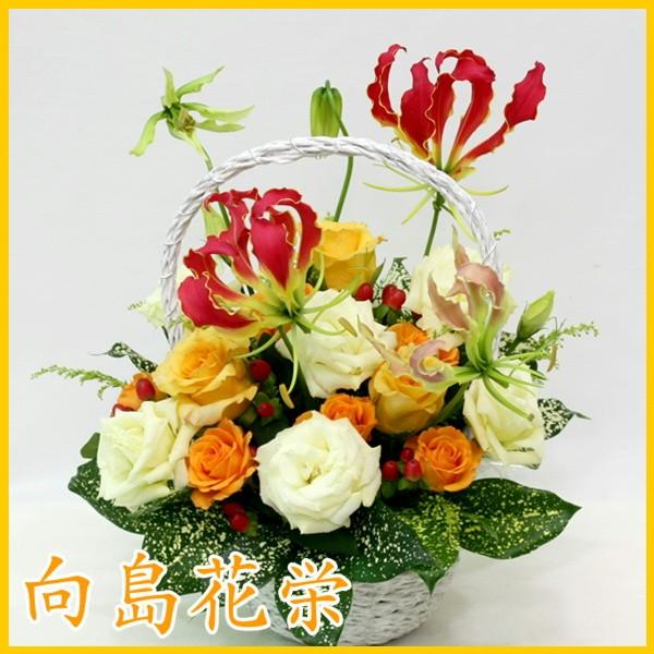 グロリオサのホワイトバスケット 誕生日 記念日 お祝い 向島花栄 Yahoo 店 通販 Yahoo ショッピング