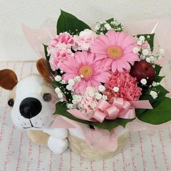 送料無料 生花 誕生日ギフト 花 送別 犬ぬいぐるみ ドッグポットアレンジメント ブラウン お花の色ピンク系 花 フラワー ギフト 女性 プレゼント Dogpotarenji Bp Flower Gift Shop 花ふうふう 通販 Yahoo ショッピング