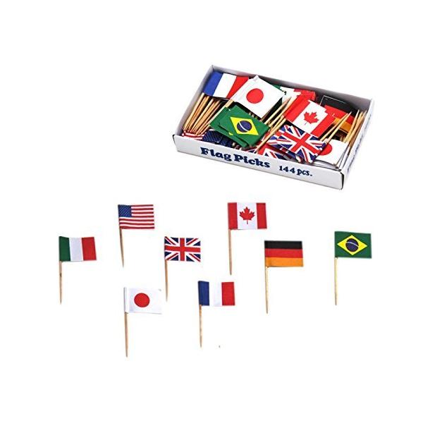 ヤマコー フラッグピック万国旗 各国混合 144本入 QBV05