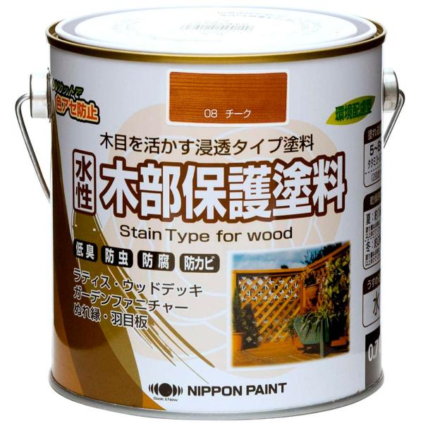 他サイト： ニッペ ペンキ 塗料 水性木部保護塗料 0.7L ウォルナット 水性 屋外 ステイン 日本製 4976124544187の商品画像