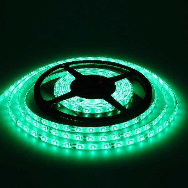 12Ｖ超高輝度 5M 600連 LEDテープ 防水 切断可能 白ベース/LEDグリーン 強力粘着両面テープ 正面発光 SMD 2835 3528 (グ