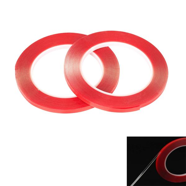 （2本セット）車用超強力テープ 透明両面テープ クリアテープ 自動車内装用両面テープ 素敵な粘着性 耐熱性 DIY接着用 幅5mm×長さ3m