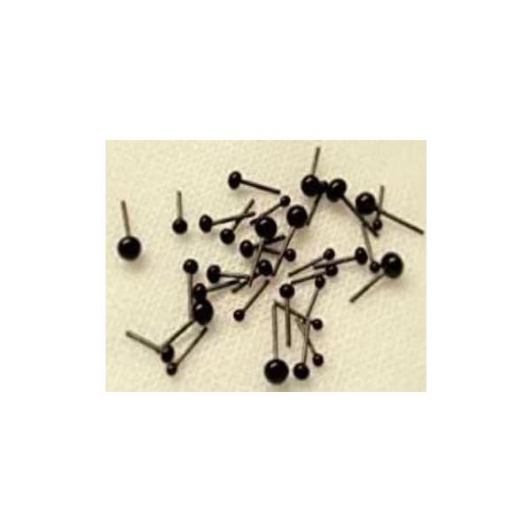 CHENGYIDA 300個入り（150双）(3サイズ 2mm/3mm/4mm 混合) さし目 黒ピン ぬいぐるみ・人形の目 手芸 クラフト 人形 ア