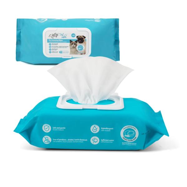 All For Paws ペット ウェットティッシュ ノンアルコール 100枚入 犬 猫 通用 純水99% ウェットシート 厚手 大判 ペット用品 な