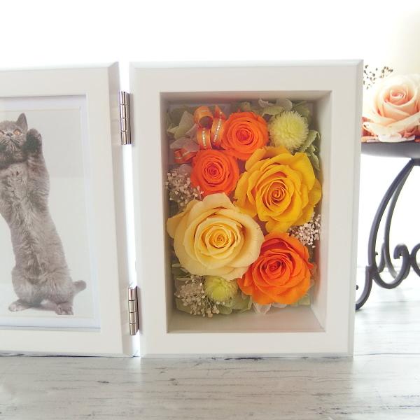 黄色オレンジ系プリフォトフレーム プリザーブドフラワー 誕生日 枯れない花 傘寿 米寿 結婚祝い 送別 80才 才 写真立て ガラスケース 額 壁掛け Buyee Buyee Japanese Proxy Service Buy From Japan Bot Online
