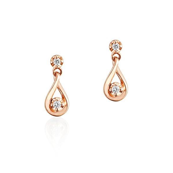 4℃(ヨンドシー) しずく ダイヤモンド K18 ピンクゴールド(PG)ピアス