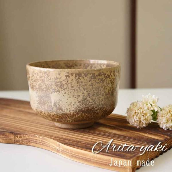 抹茶茶碗 おしゃれ 日本製 抹茶碗 金彩 こがね 花泉窯 有田焼 木箱 安い お稽古用 練習用