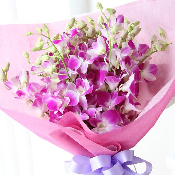 蘭の花束 デンファレピンク系 花持ちが良いランの花束 Ran 002 花雅 通販 Yahoo ショッピング