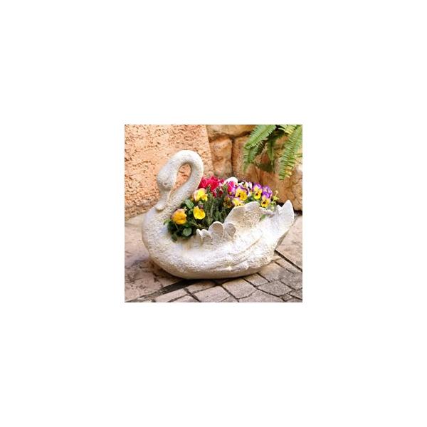 石膏樹脂 白鳥 スワン プランター（MMP16-07） : 花苗園芸店なごみ