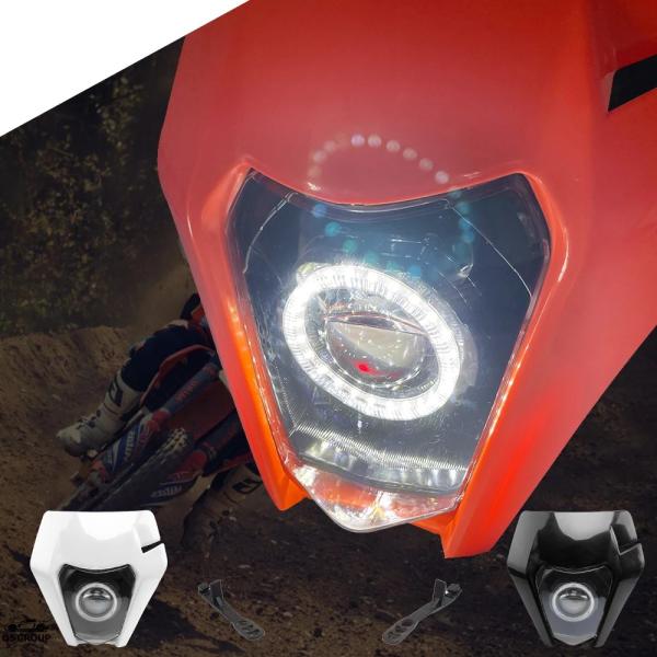 sickmotos KTM EXC ヘッドライト イカリング モタード 並行輸入品 エンデューロ ヘッドライト バイク LED マスク イカリング