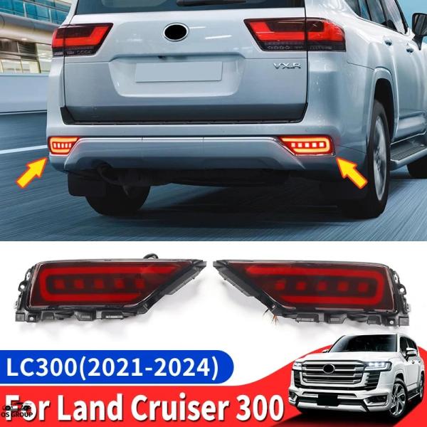 並行輸入品 2021年-2024トヨタ ランドクルーザー 300 リア フォグ ランプ Lc300 FJ300 バンパー ライト LED シーケンシャル ライト カスタム パーツ