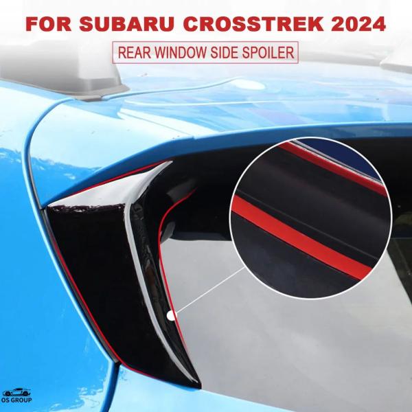 並行輸入品 スバル クロストレック 2024 リア ウィンドウ サイド スポイラー ウィング つやあり ブラック トランク ウィンドウ テール ウィング ステッカー