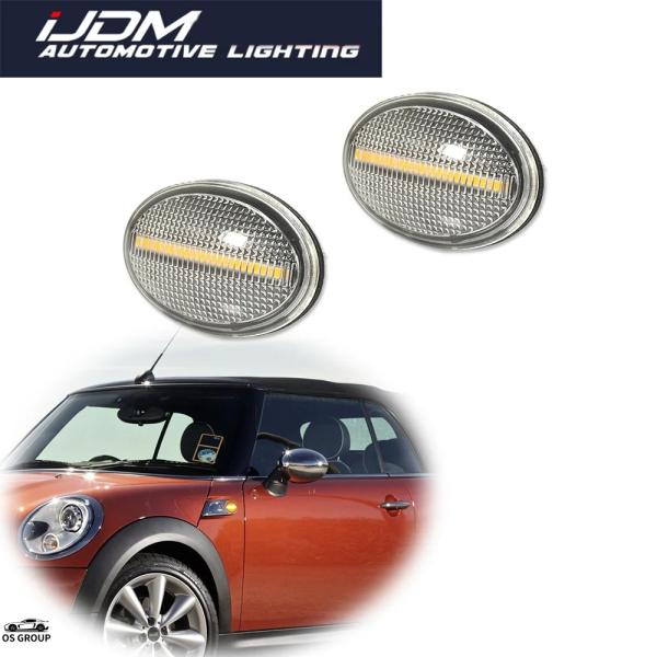並行輸入品 アンバー オレンジ イエロー LED フロント サイド マーカー ウィンカー インジケータ― 2nd ミニクーパー R55 R56 R57 R58 R59 フェンダー Fla