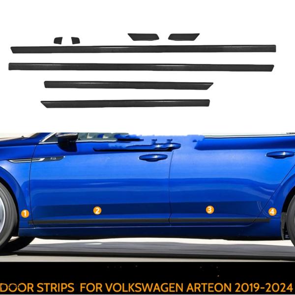 【並行輸入品】 フォルクスワーゲン VW アルテオン CC 2019年-2024 メッキ ブラック サイド ドア パネル プロテクター カスタム パーツ