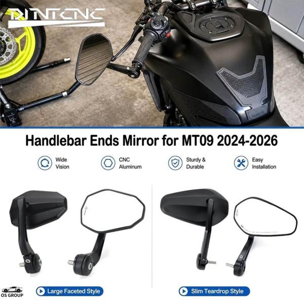 並行輸入品 ヤマハ MT09 MT-09 2024年 2025年 2026年 バイク リア サイド ミラーs ハンドル バー エンド リア ミラー 左 右 サイド カスタム パーツ