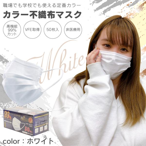 【HIRO】　高機能99％カット不織布マスク　50枚入り　ふつうサイズ　お得用