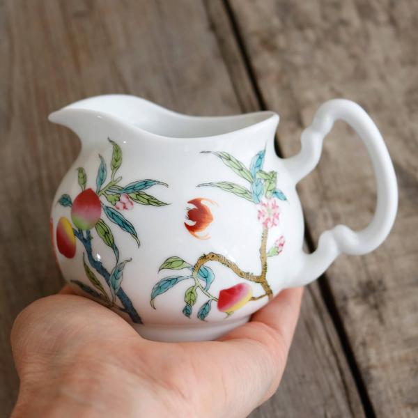 ピッチャー 桃 蝙蝠 吉祥 ＊ 一輪挿し フラワーベース かわいい シノワズリ ナチュラルインテリア ドライフラワーのある暮らし