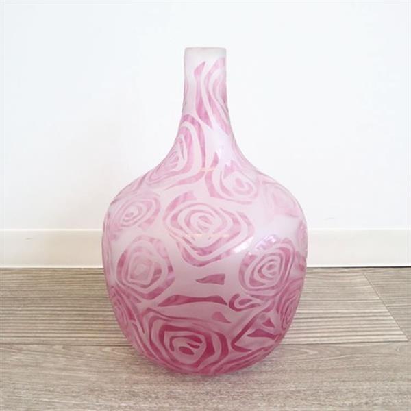新作製品 世界最高品質人気 リビングや玄関のインテリアに 花瓶 ガラス ピンク