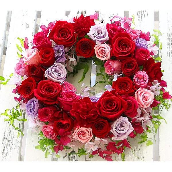 プリザーブドフラワーリース♡レーシー＆リュクスなリース flower 【送料無料】プリザーブドフラワーの リース「rouge(ルージュ