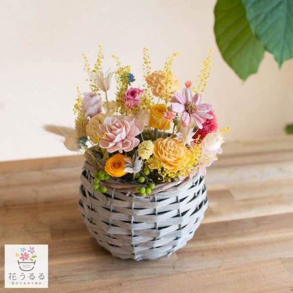新発売／プリザーブドフラワーの花うるるアレンジ『ナチュラル