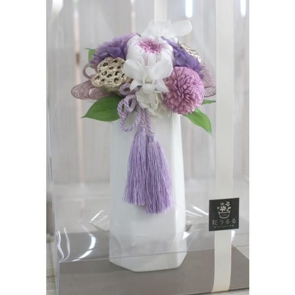 プリザーブドフラワーお供え花のアレンジ ちとせ お供え 仏花 授与 ご仏前 仏壇 献花 初盆 お盆 ペット お彼岸 命日 供花 仏事 送料無料