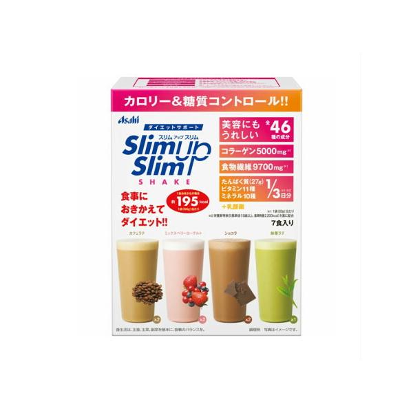 他サイト： アサヒグループ食品 スリムアップスリム シェイク 7食分(4946842639410)の商品画像