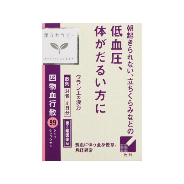 特徴●「四物血行散」は、婦人疾患、血虚などに広く使われる薬方「四物湯」に白朮と茯苓を加えた生薬製剤です。●低血圧や、貧血に伴う全身倦怠などに効果があります。効能・効果貧血に伴う全身倦怠、低血圧、月経異常、婦人科諸疾患に起因する神経症状（目ま...