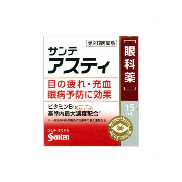 特徴情報化社会といわれる今、目を酷使する機会がますます多くなり、目が疲れやすい、充血する、スッキリしないなど目の不快症状を引き起こしやすくなっています。サンテアスティは、遠近調節を行う目の筋肉（毛様体筋）のはたらきを活発にするビタミンB12...