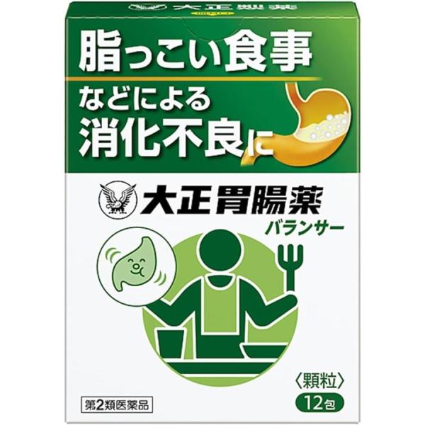 特徴消化酵素配合胃腸薬◆大正胃腸薬バランサーは、消化酵素が消化を助け、健胃生薬が胃腸機能を調節し、胃に留まる脂などによる消化不良・胃もたれを改善します。◆清涼感のあるスーっとした服用感です。効能・効果消化不良、消化促進、胃もたれ、食べすぎ、...
