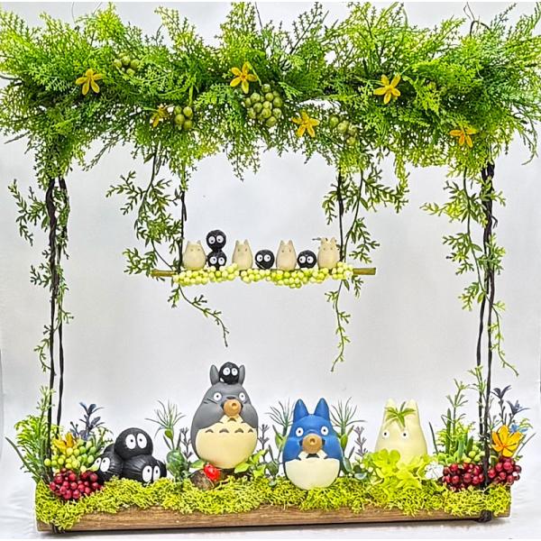 ジブリグッズ フラワーギフト となりのトトロ「森の吊り橋　響けオカリナの音」ジブリ風　手作り　ミニ