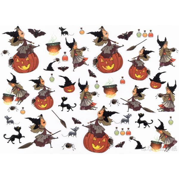 ポーセラーツ 白磁用転写紙 ハロウィン／ウィッチ・アンド・パンプキン