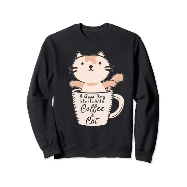 Funny Cat Big Coffee Mug Inspirational Cute Kitten Lover Pur トレーナー 