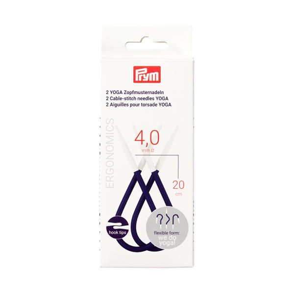 《Prym》プリム・エルゴノミックあみ針 YOGA(ケーブル針）　自在輪針　4.0mm/2本セット　エゴノミック　エルゴミック　エゴミック　191112