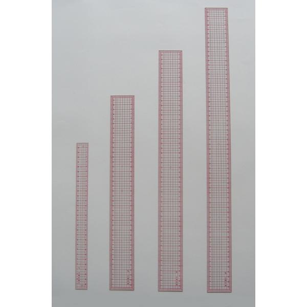 方眼定規デラックス　50cm(500×50×1.2mm)　方眼定規　方眼尺　洋裁　赤メモリ　赤目盛